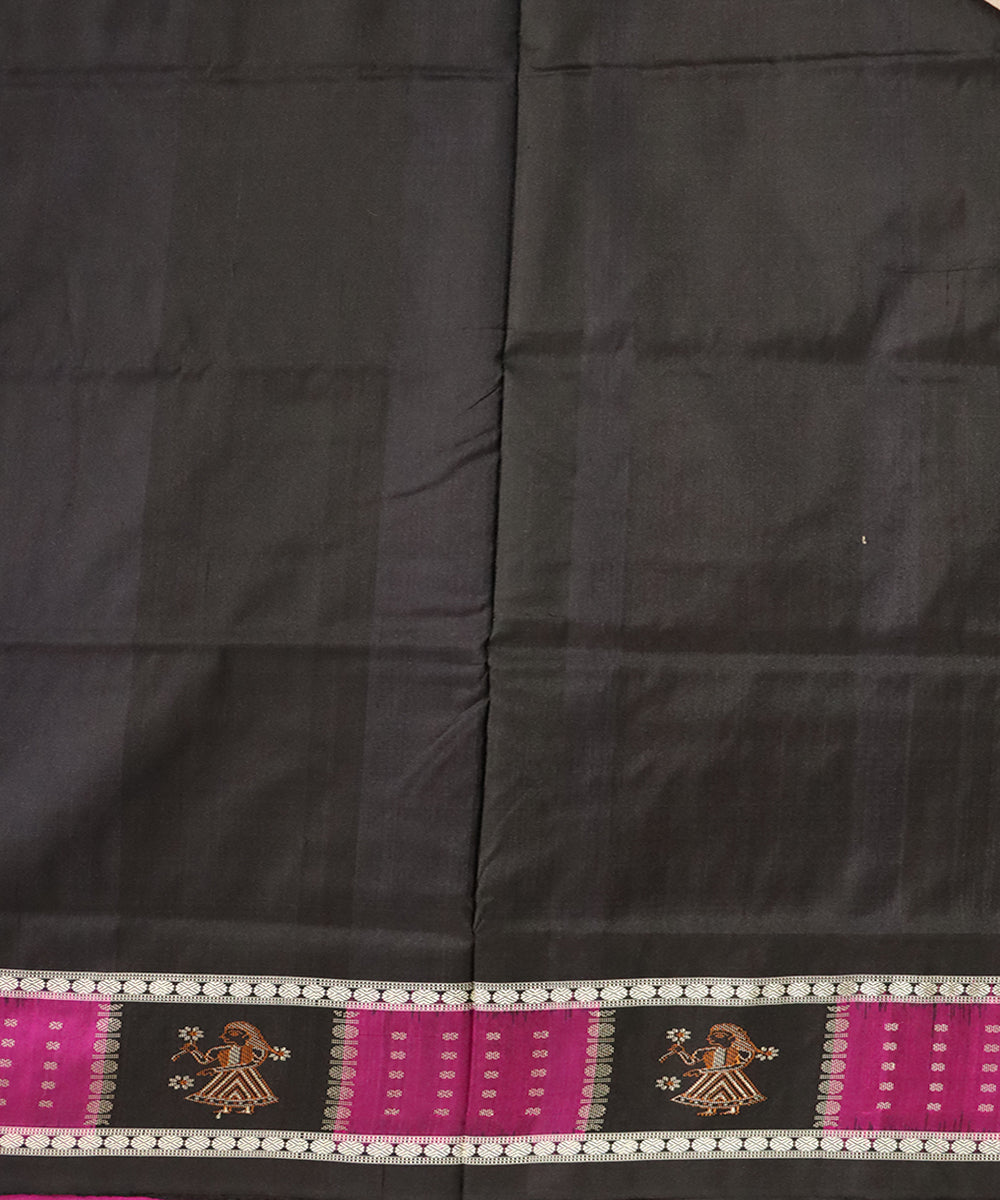 Byzantium black silk handloom bomkai saree