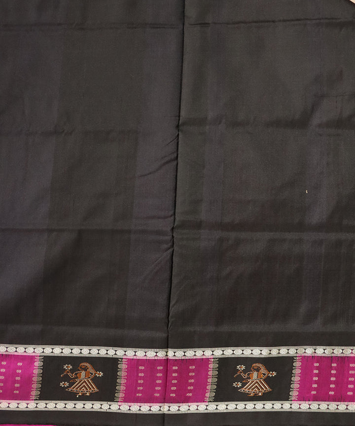 Byzantium black silk handloom bomkai saree