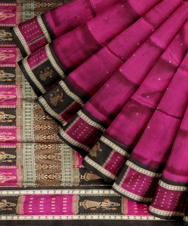 Byzantium black silk handloom bomkai saree