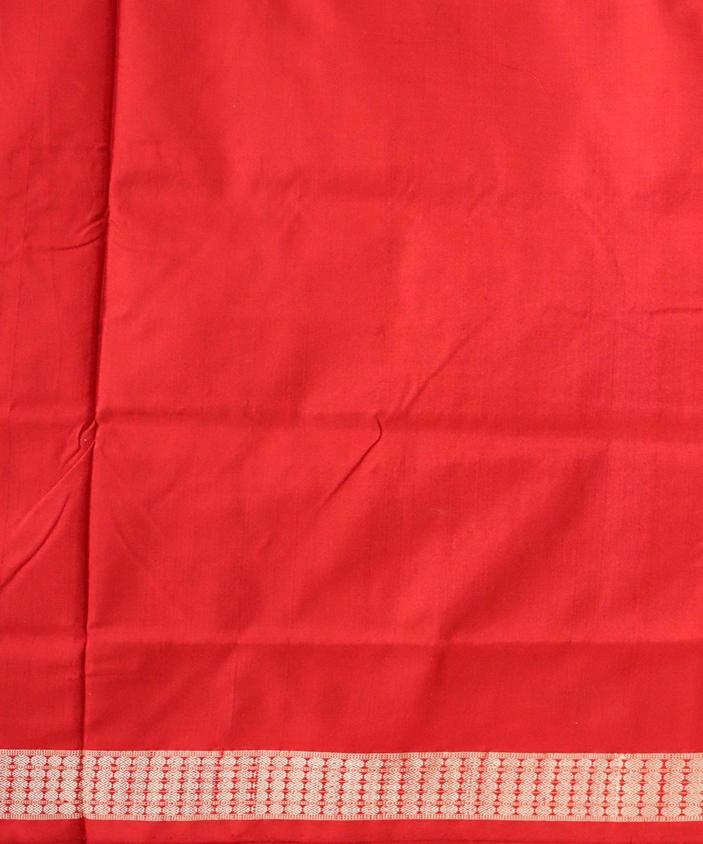 Black dark red silk handloom bomkai saree