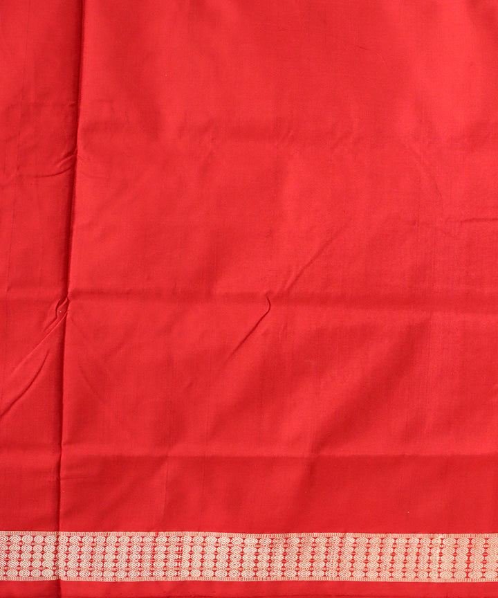 Black dark red silk handloom bomkai saree