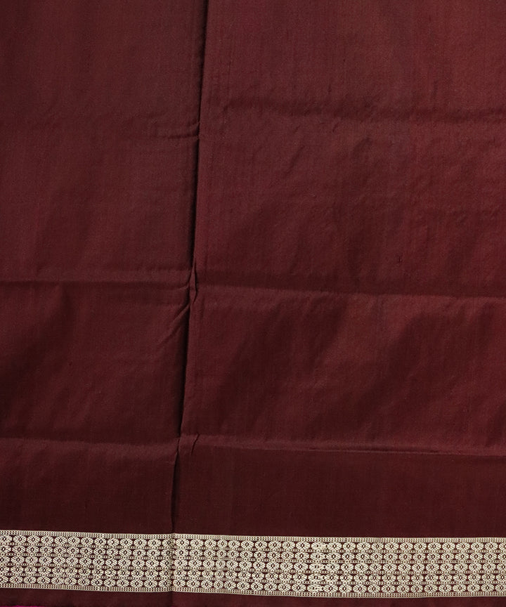 Fluorescent orange bulgarian rose silk handloom bomkai saree