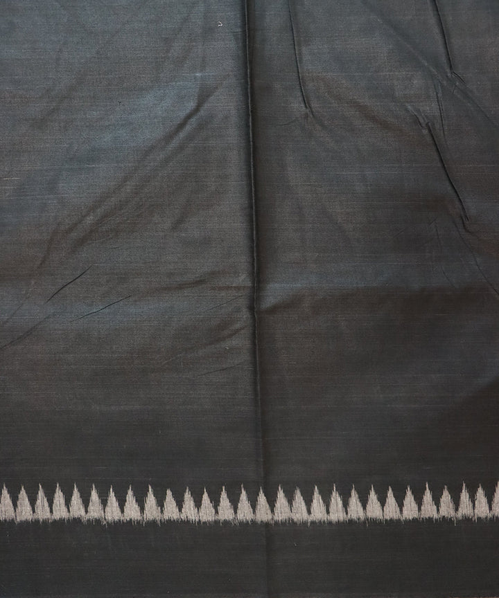 Battleship grey black cotton handloom nuapatna saree
