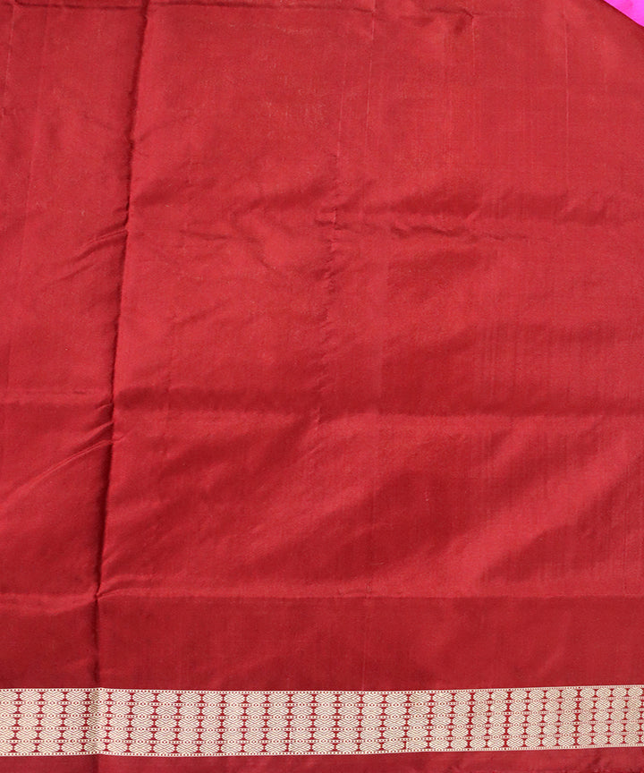 Pink maroon silk handloom bomkai saree