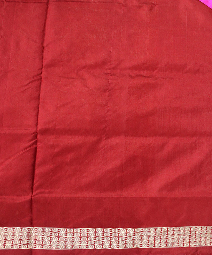 Pink maroon silk handloom bomkai saree