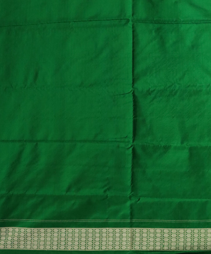 Orange deep moss green silk handloom sambalpuri saree