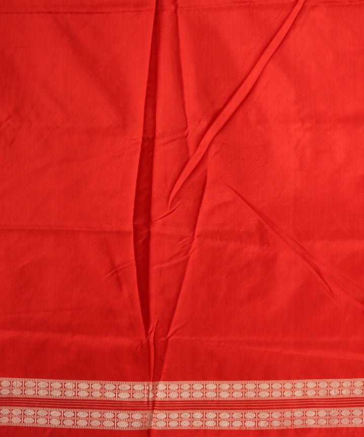 Sky blue dark red silk handloom sambalpuri saree
