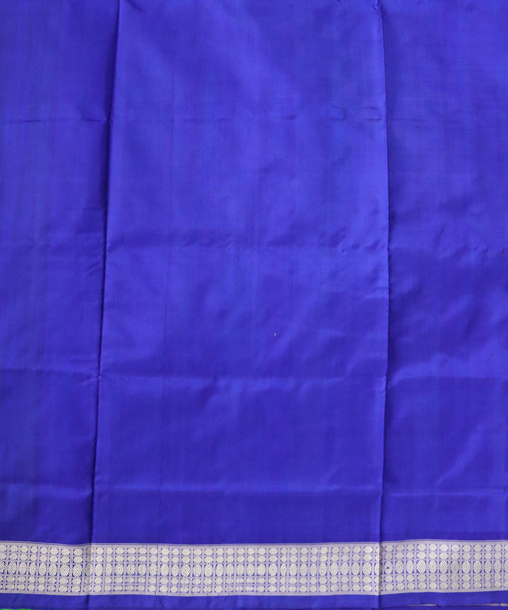 Multicolor dark blue silk handloom sambalpuri saree