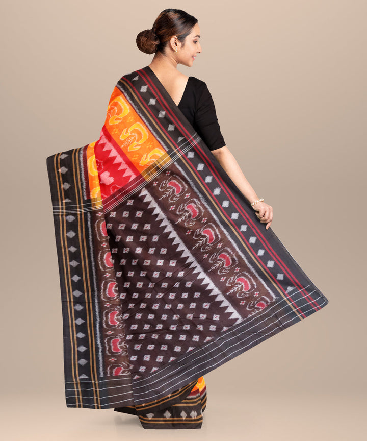 Red black handloom cotton nuapatna saree