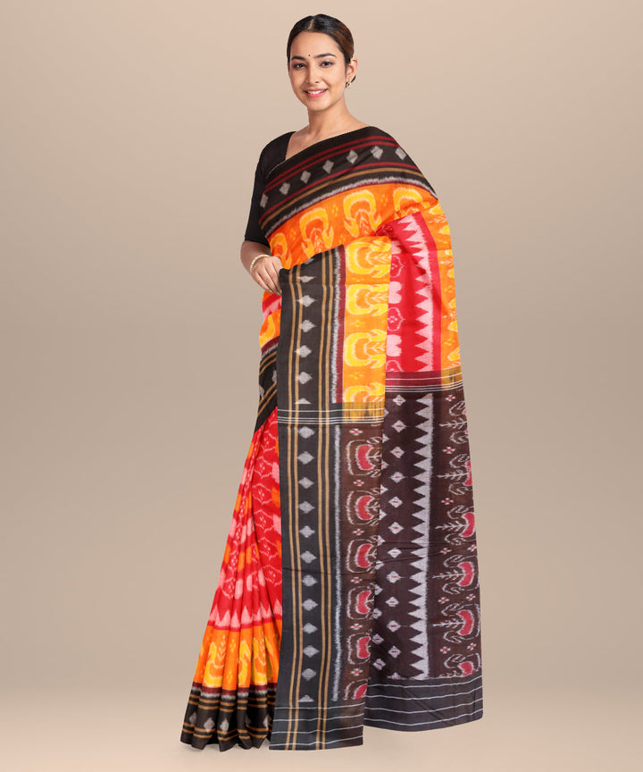 Red black handloom cotton nuapatna saree