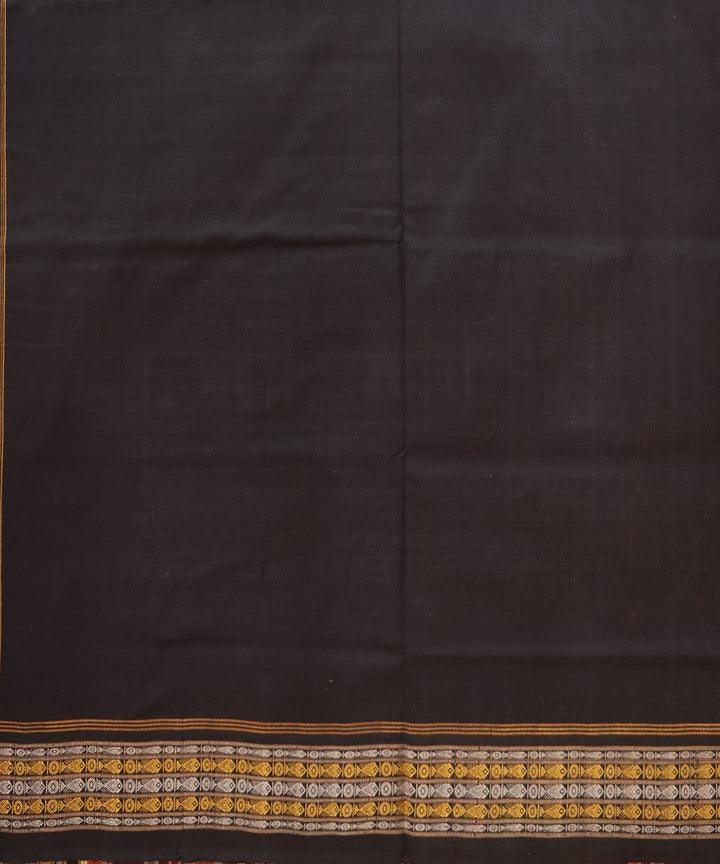 Falu red black handloom cotton sambalpuri saree