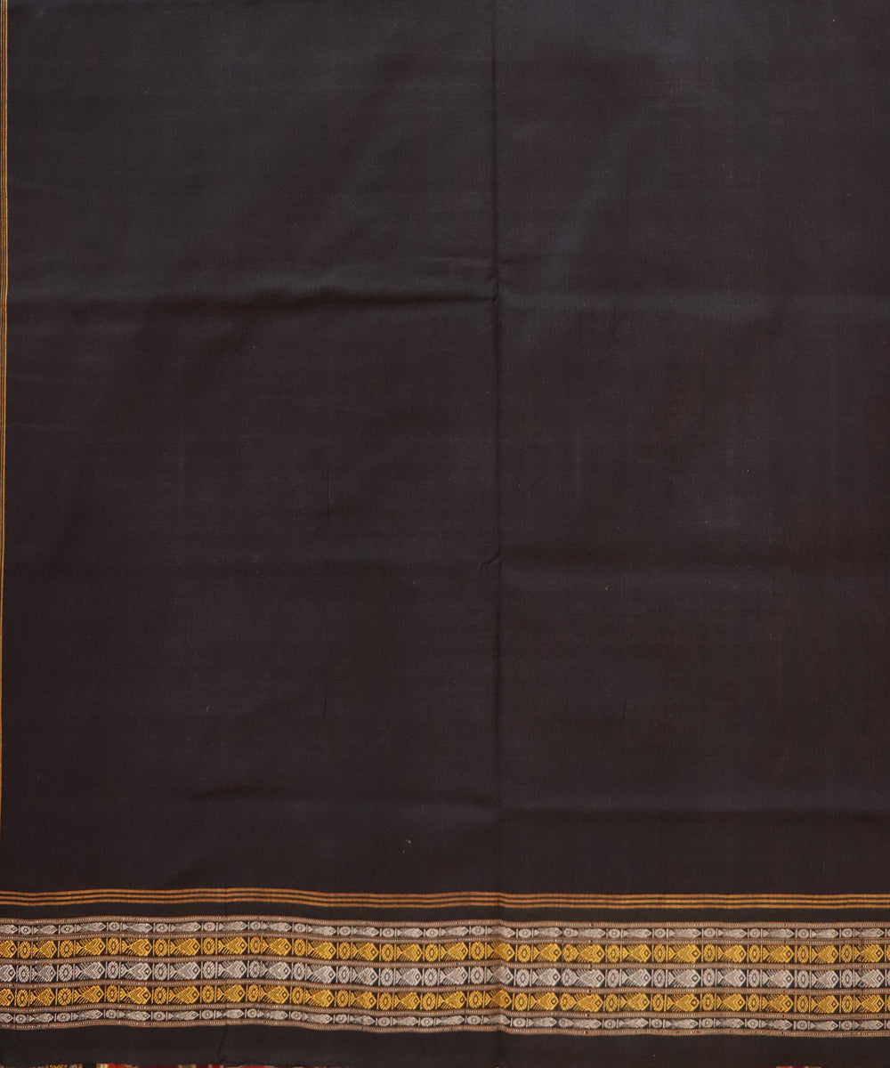 Falu red black handloom cotton sambalpuri saree