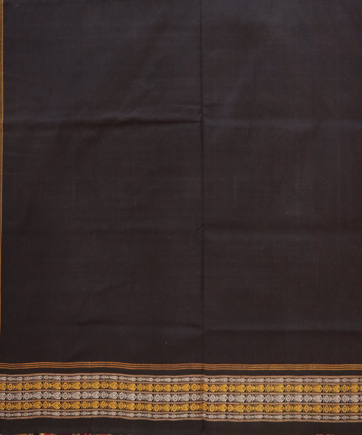 Falu red black handloom cotton sambalpuri saree