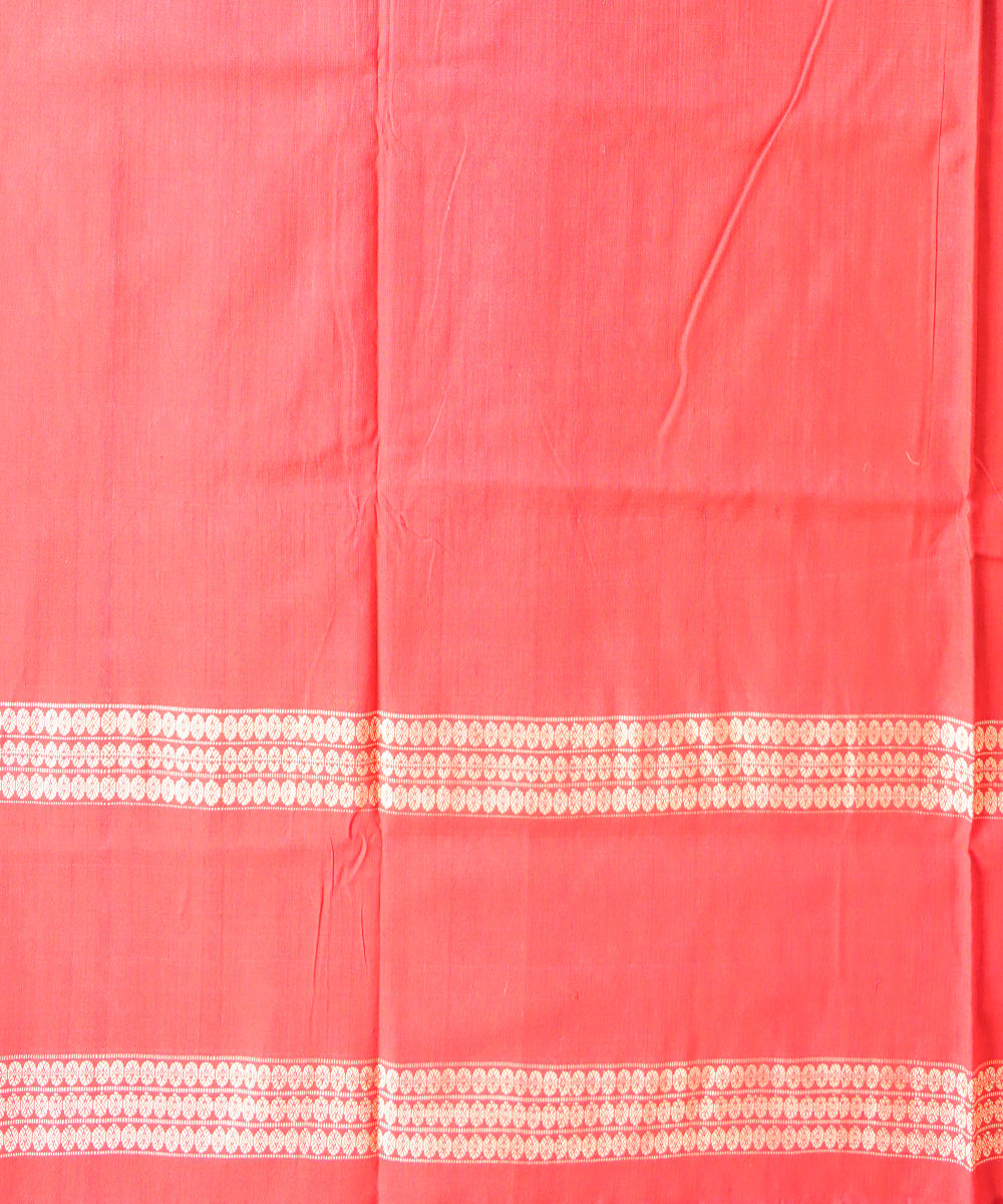 Duke blue dark red cotton handloom sambalpuri saree