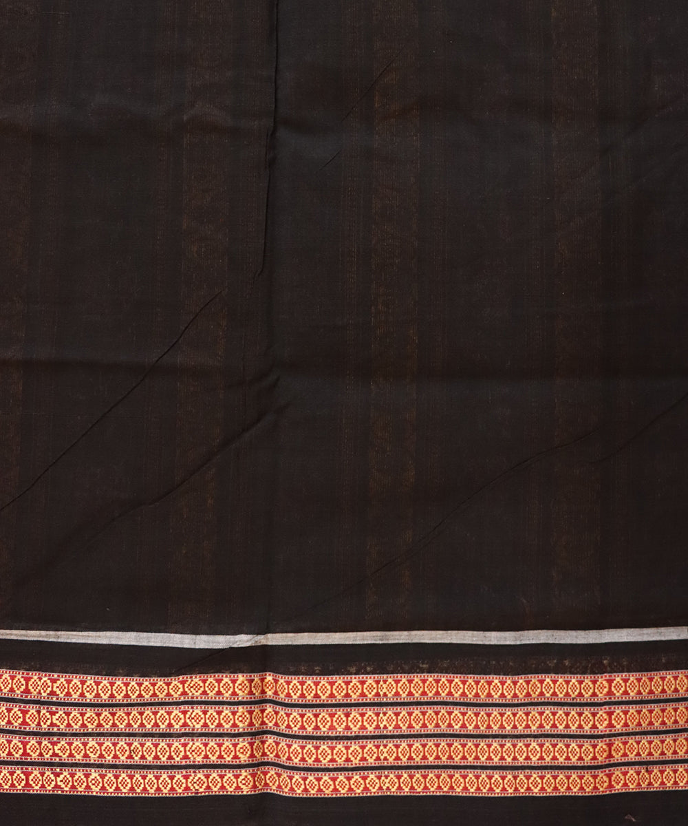 Magenta violet black cotton handloom sambalpuri saree