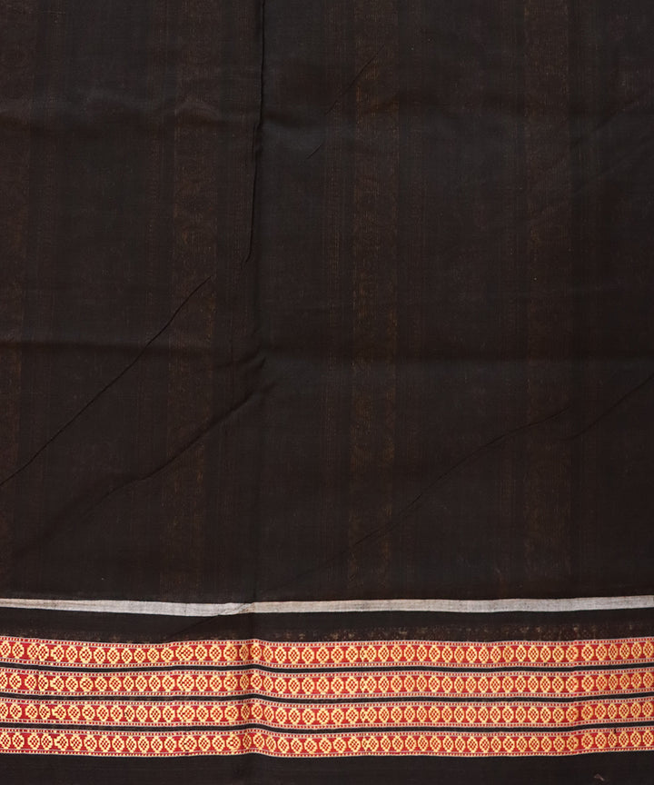 Magenta violet black cotton handloom sambalpuri saree