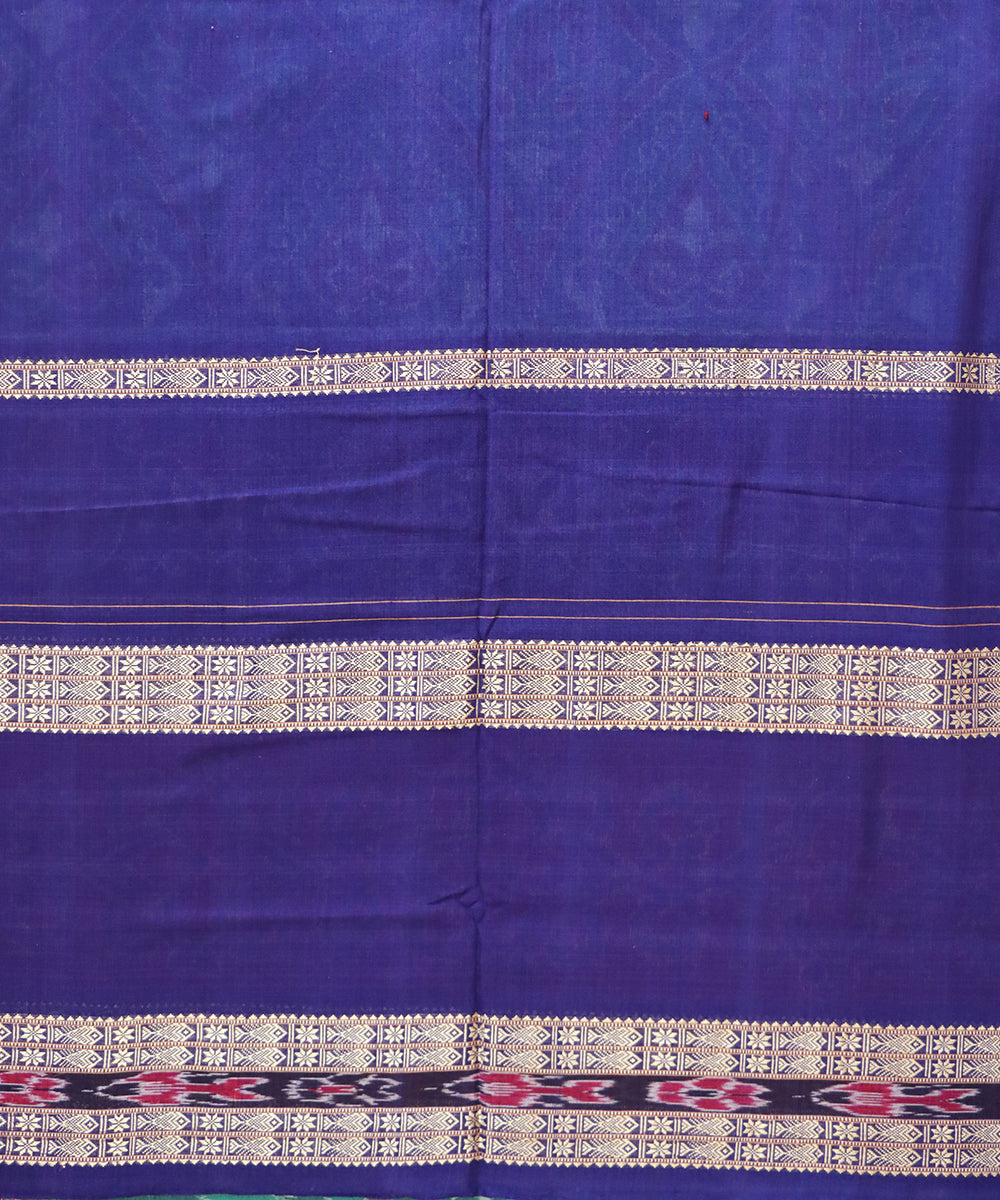Turquoise blue pantone cotton handloom sambalpuri saree