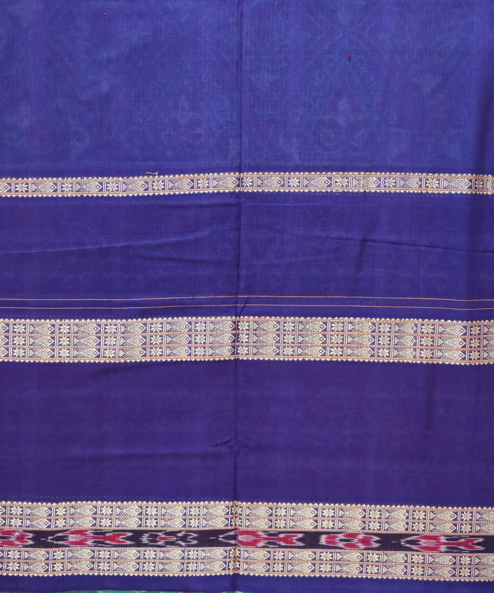 Turquoise blue pantone cotton handloom sambalpuri saree