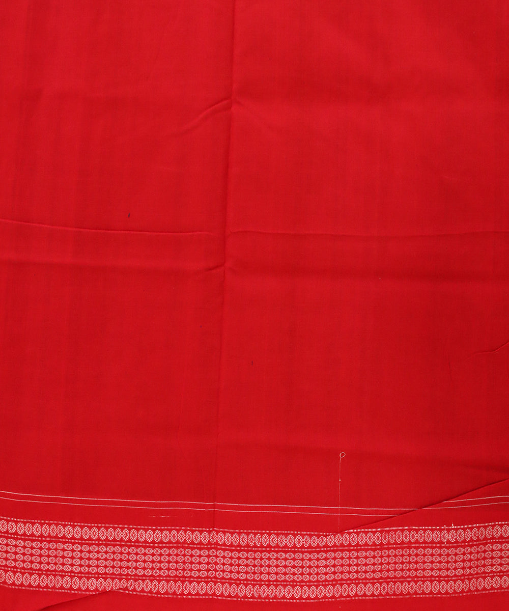 Black dark red cotton handloom sambalpuri saree