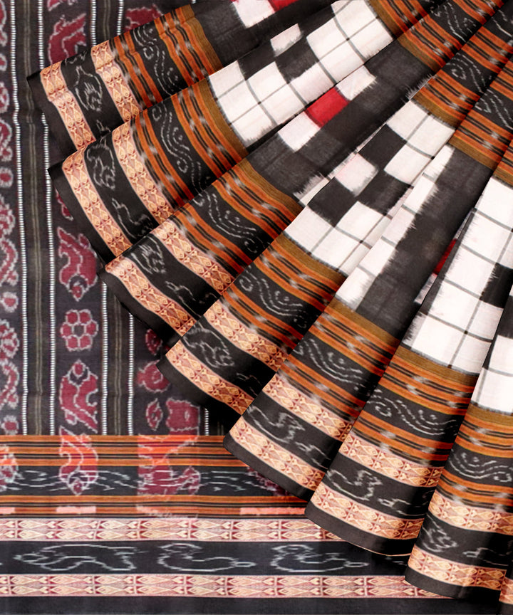 White black red cotton handloom bichitrapuri sambalpuri saree