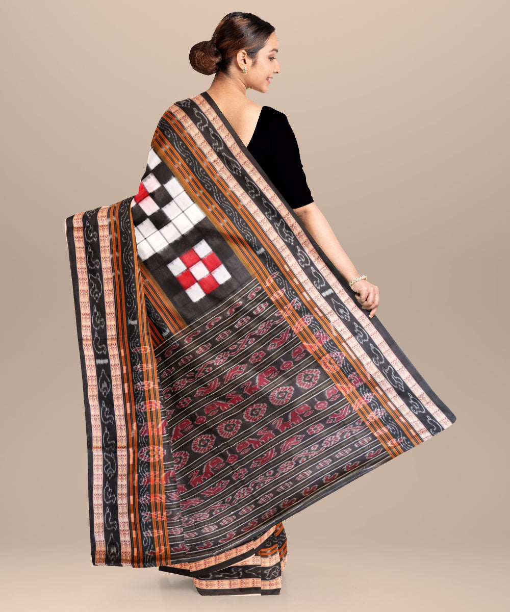 White black red cotton handloom bichitrapuri sambalpuri saree