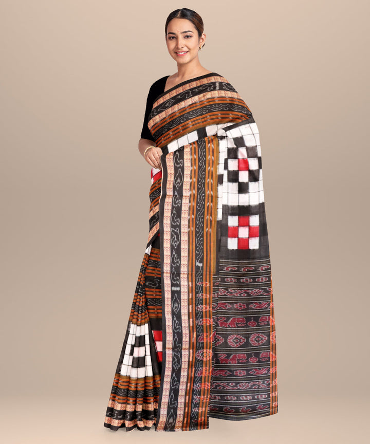 White black red cotton handloom bichitrapuri sambalpuri saree