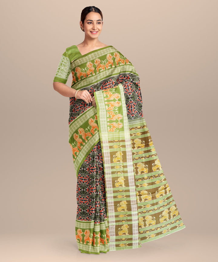 Black avocado cotton handloom sambalpuri saree