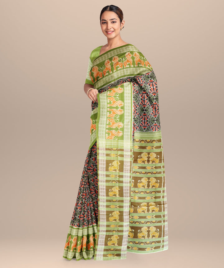 Black avocado cotton handloom sambalpuri saree
