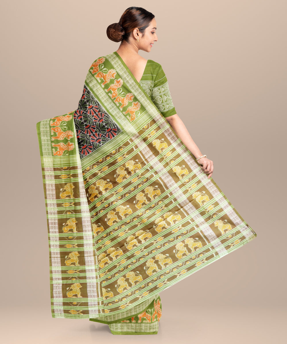 Black avocado cotton handloom sambalpuri saree