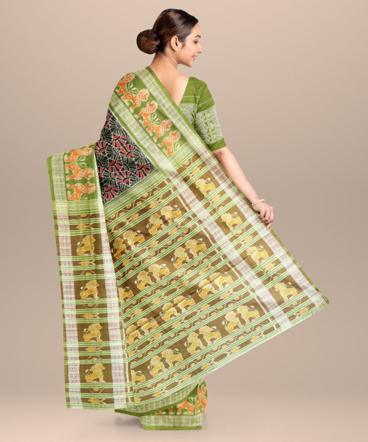Black avocado cotton handloom sambalpuri saree