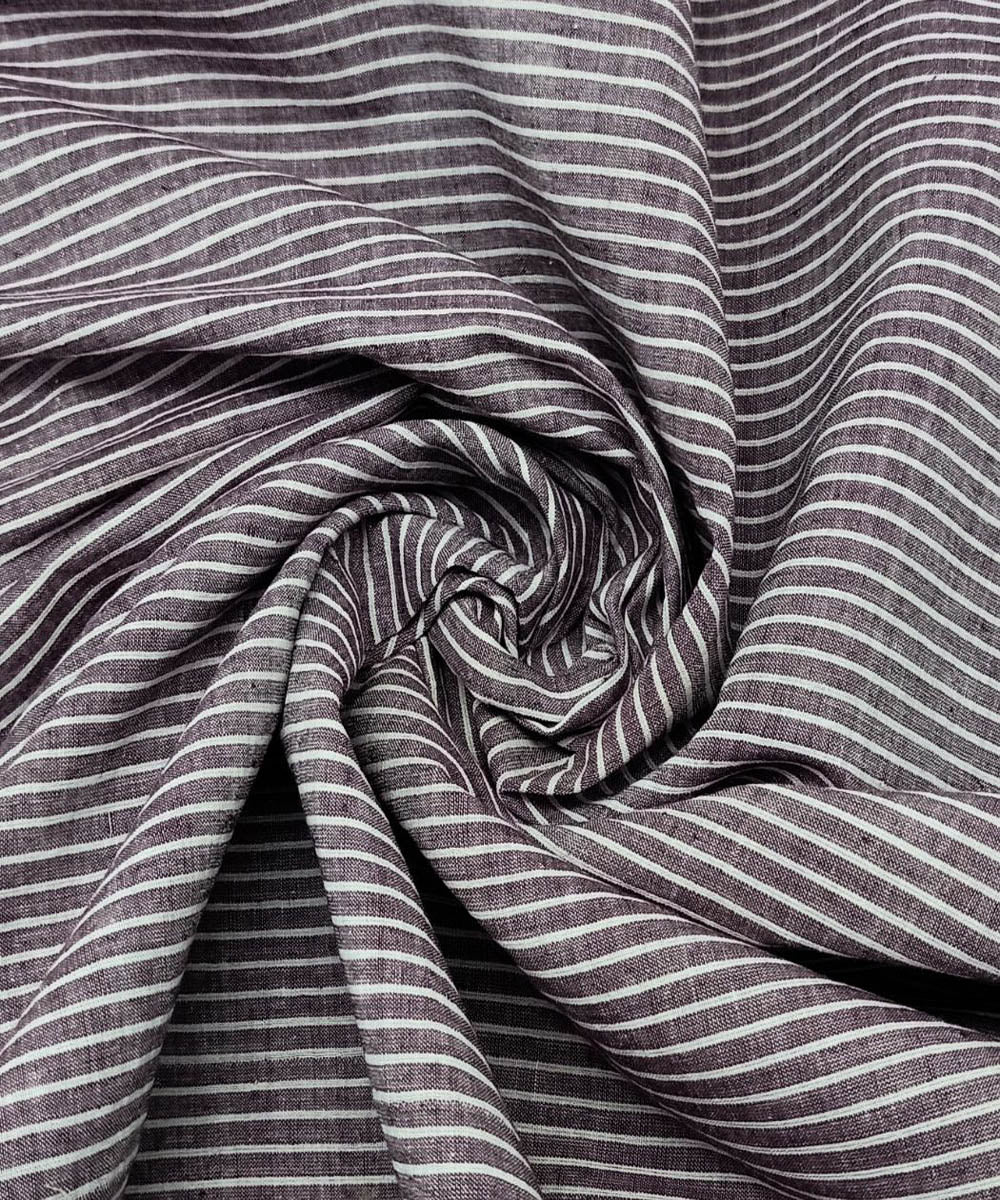 White lilac handwoven cotton khadi fabric