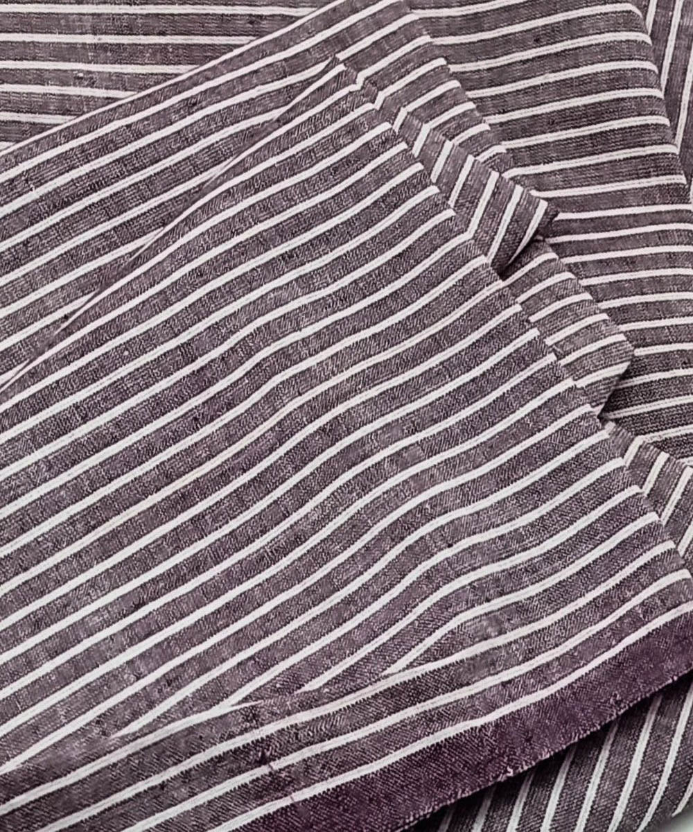 White lilac handwoven cotton khadi fabric