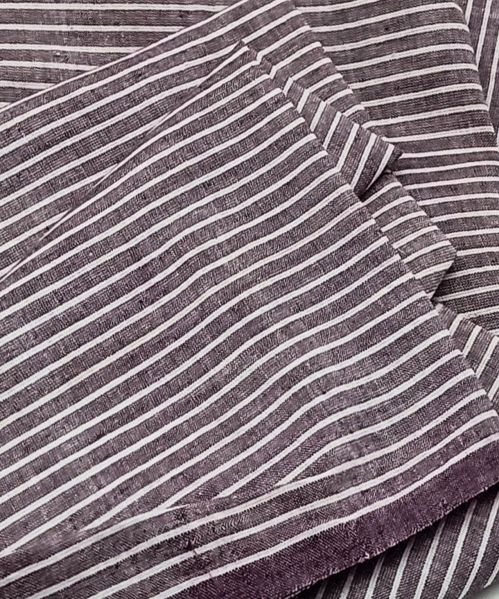 White lilac handwoven cotton khadi fabric