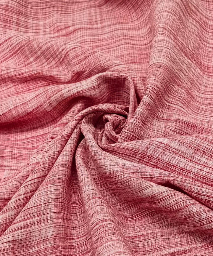 Orange white handwoven cotton khadi fabric