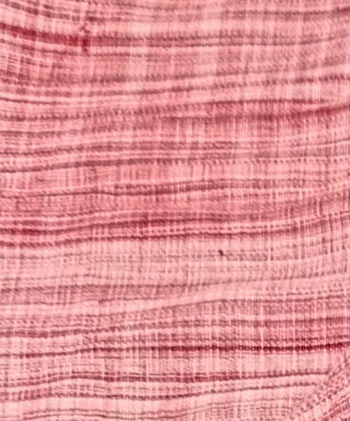 Orange white handwoven cotton khadi fabric