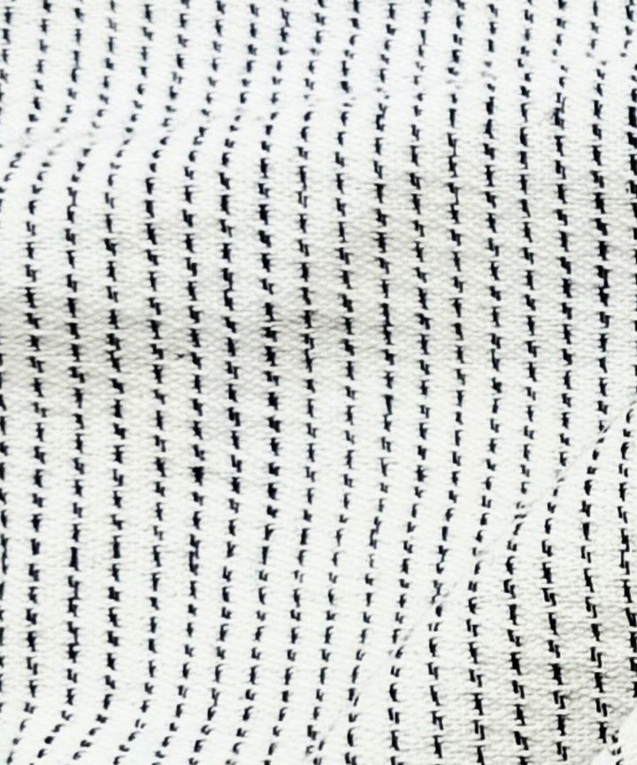 White black handwoven cotton khadi fabric