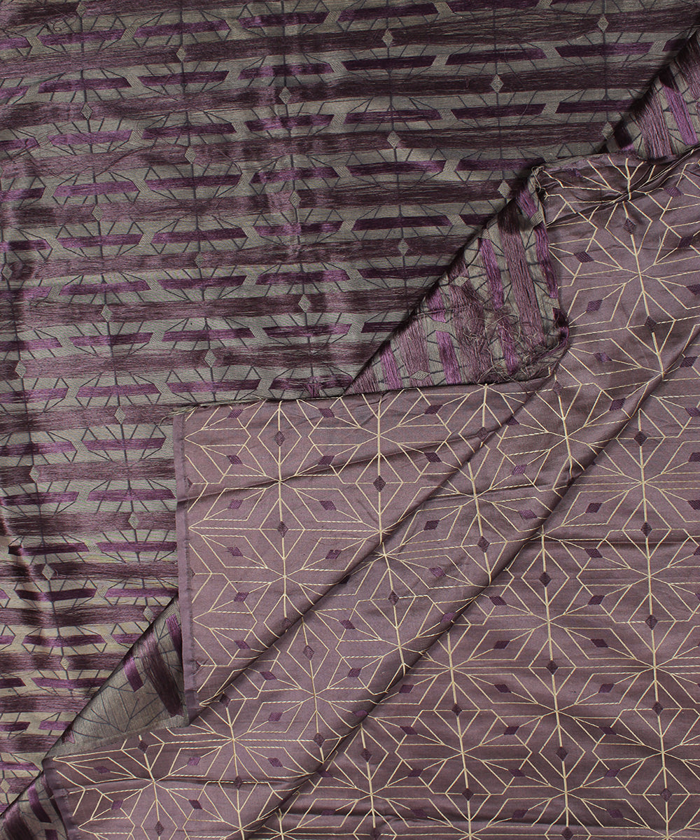 Maroon tanchoi silk banarasi fabric