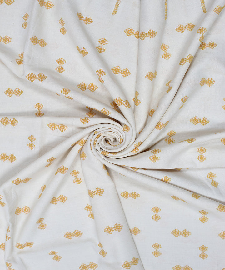 White extra weft wool bhuj fabric