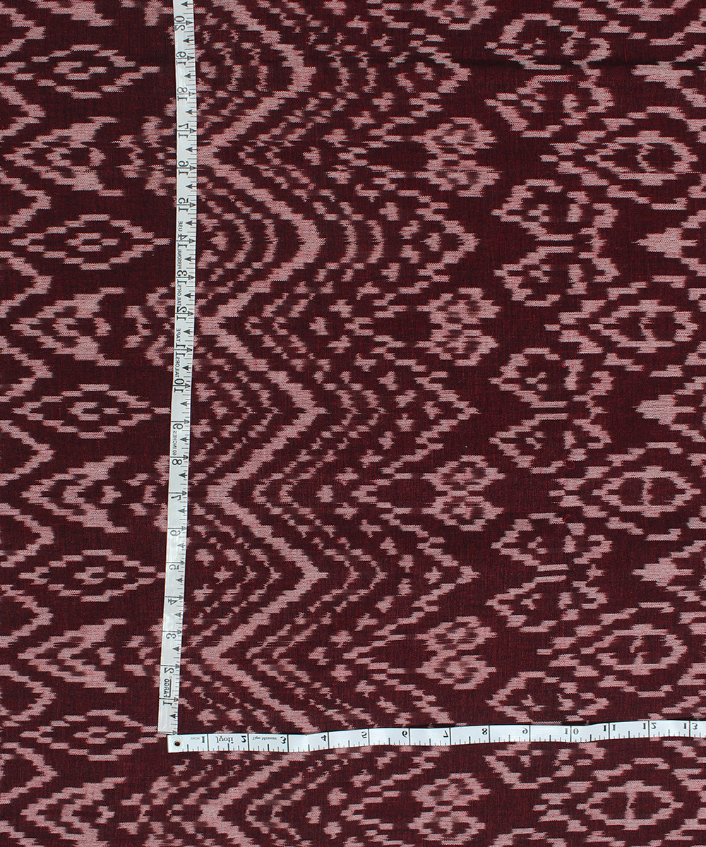 Maroon warp ikat cotton pochampally ikat fabric