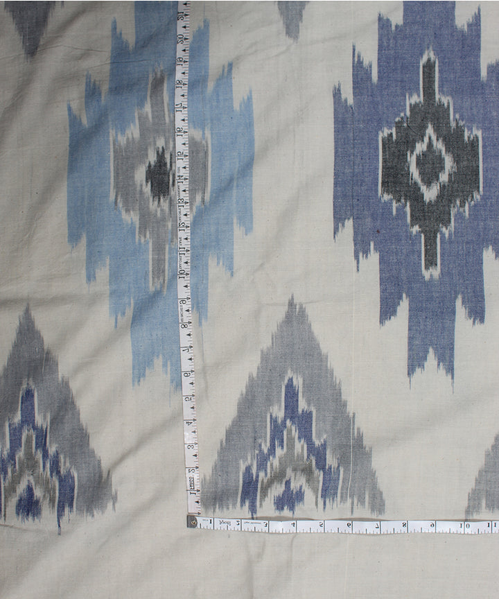 White weft ikat cotton pochampally ikat fabric