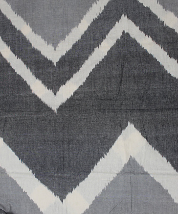 Grey white single ikat linen pochampally ikat fabric