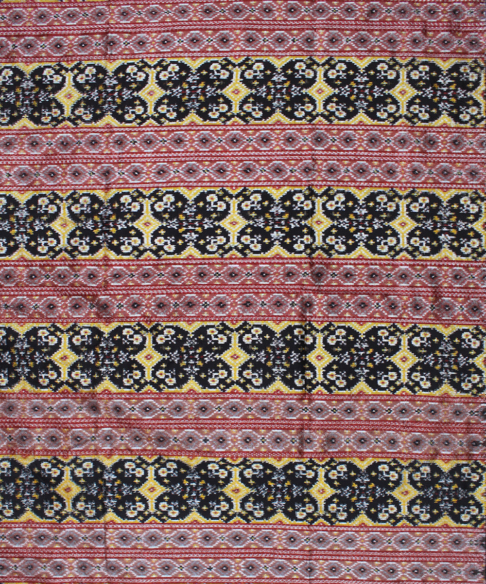 Multicolor double ikat silk pochampally ikat fabric
