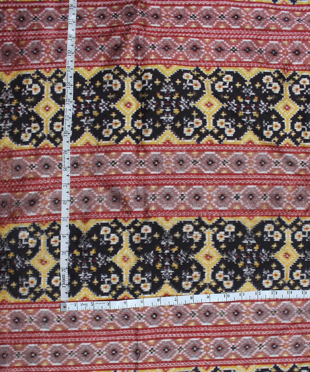 Multicolor double ikat silk pochampally ikat fabric