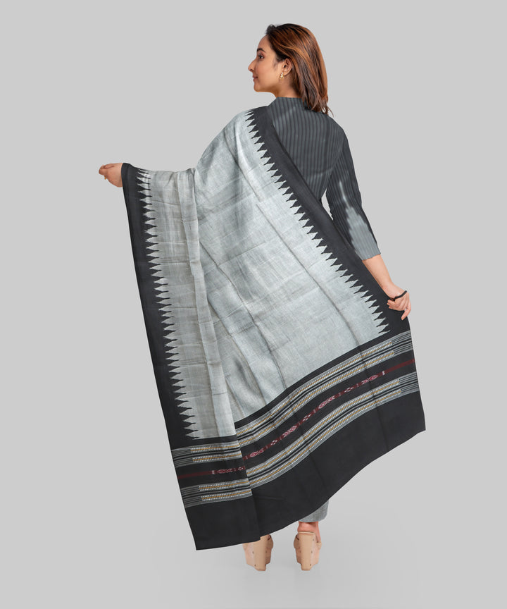 Black Grey Handloom Cotton Silk Sambalpuri Dress Material