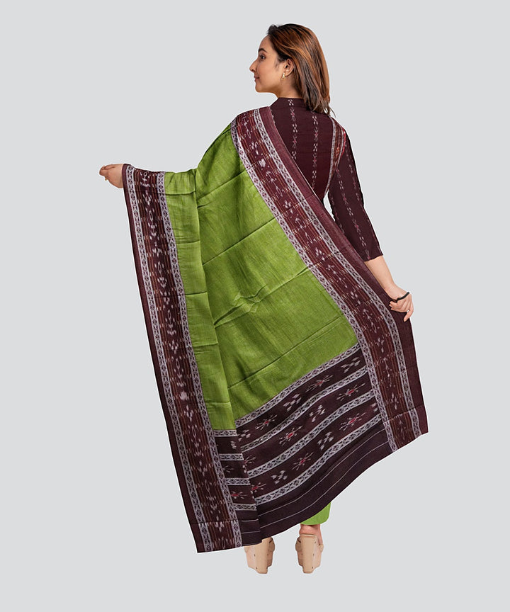 Maroon Olive Green Handloom Cotton Nuapatna Dress Material