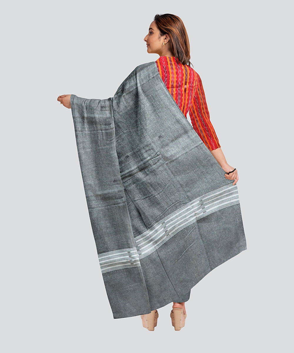 Multicolor Grey Handloom Cotton Nuapatna Dress Material