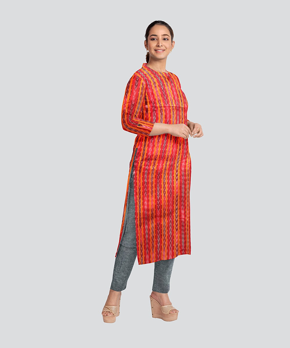 Multicolor Grey Handloom Cotton Nuapatna Dress Material