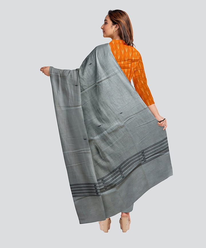 Orange White Handloom Cotton Nuapatna Dress Material