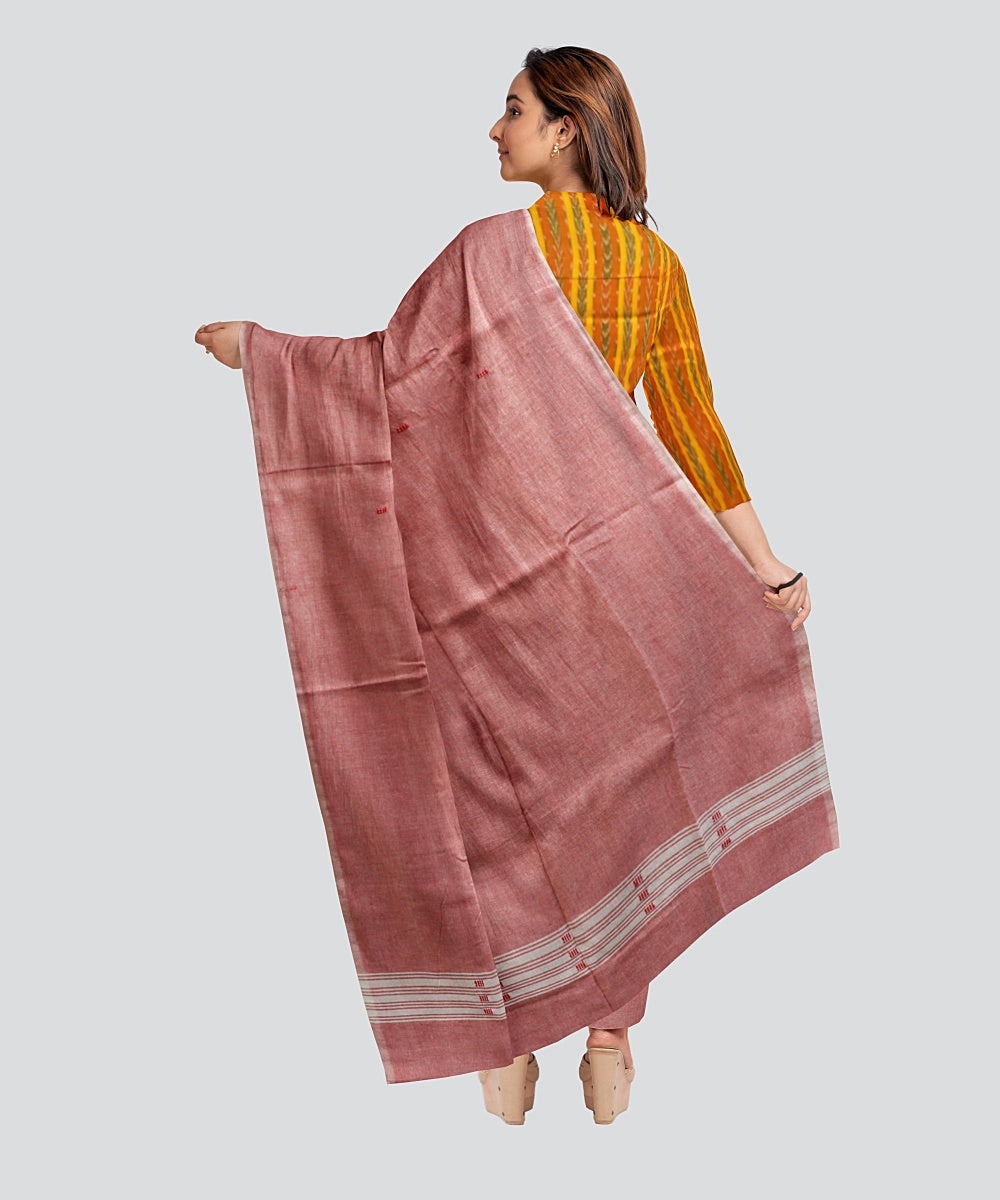 Yellow Coral Pink Handloom Cotton Nuapatna Dress Material