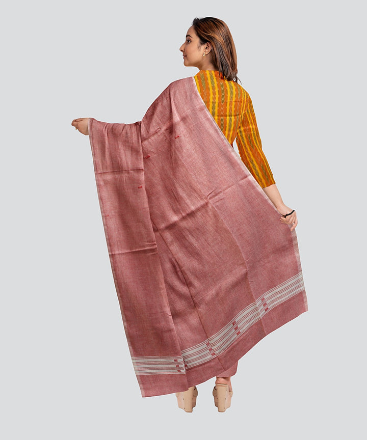 Yellow Coral Pink Handloom Cotton Nuapatna Dress Material